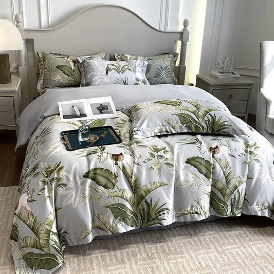 Artfan 3D Printed Faux Silk Bedding Set - Cooling, Skin-Friendly, Non-Fading Comfort