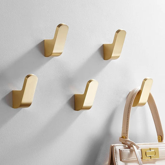Artfan Aluminum Towel & Robe Hook Set: Brushed Gold Kitchen Bathroom Hanger Holder