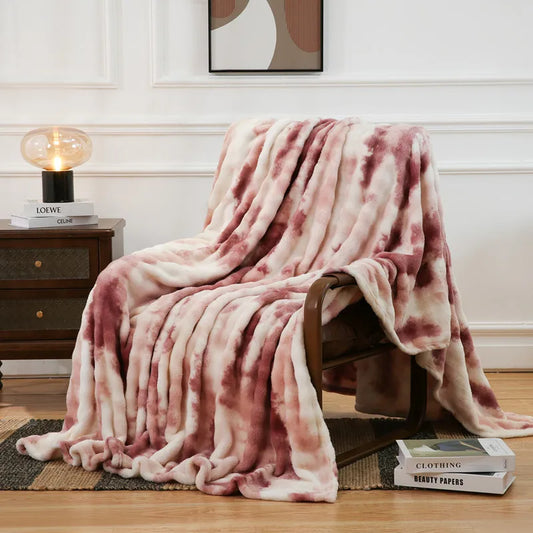 Artfan Fuzzy Faux Fur Blanket - Cozy & Soft Reversible Throw for Sofa and Bed