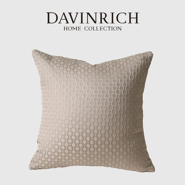 Artfan Convex Rings Geometry Jacquard Pillowcase Cappuccino Luxury Cushion Cover