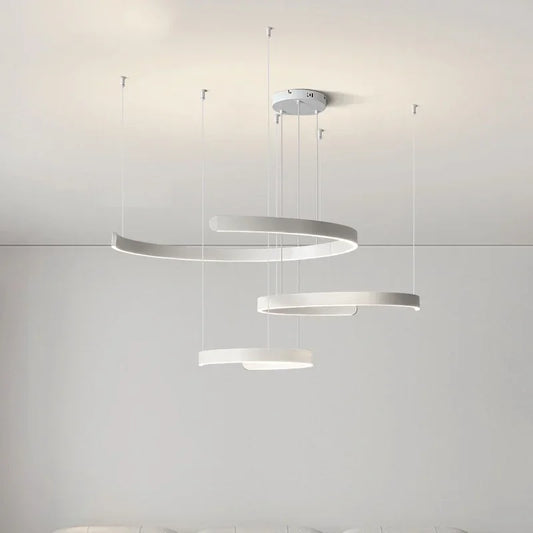 Artfan lighting Black LED Chandelier Pendant Light for Foyer Stairs Bar, Minimalist Indoor Hanging Lamp