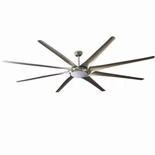 Artfan 100" Large Ceiling Fan with Light, DC Motor, Reverse Blades, Stainless Steel Finish