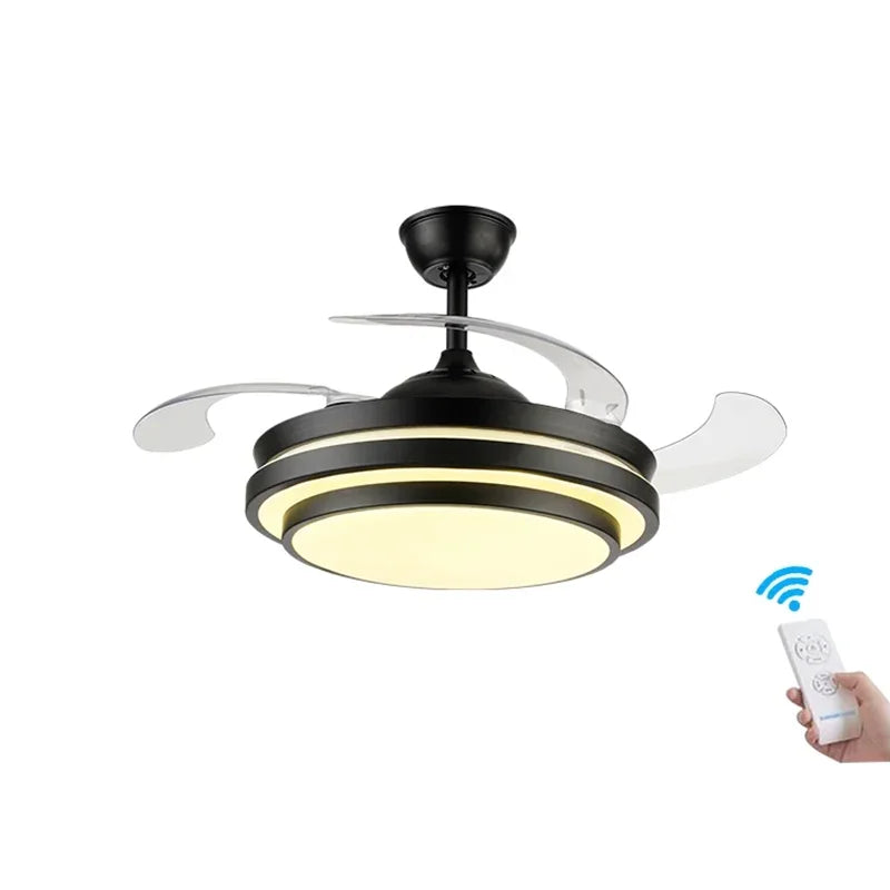 Artfan 42" Retractable LED Ceiling Fan, Remote Control, Modern Design