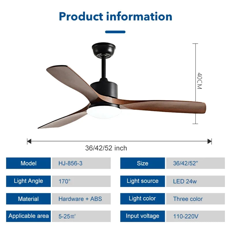 Artfan lighting Black Walnut Grain Ceiling Fan with LED Light & Remote Control