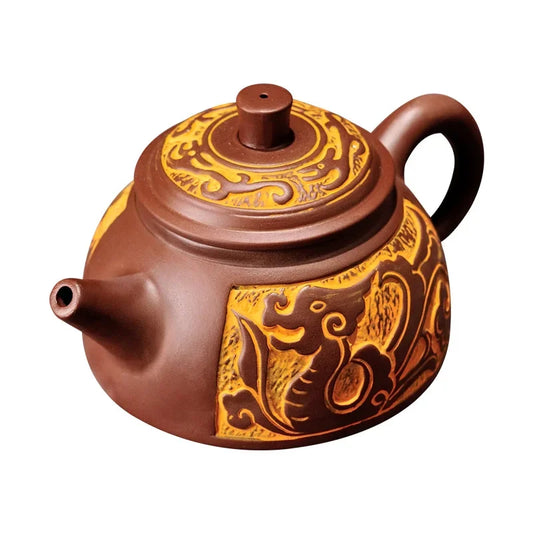 Artfan Antique Bronze Teapot Set Mine Purple Mud Yixing 300ml&550ml Tea Pot