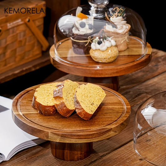 Artfan Acacia Wood Cake Tray: Elevate Your Dessert Display