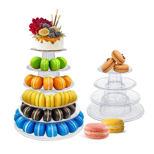 Artfan 6/4 Tier Macaron Tower Stand Cake Display for Wedding Birthday Baby Shower