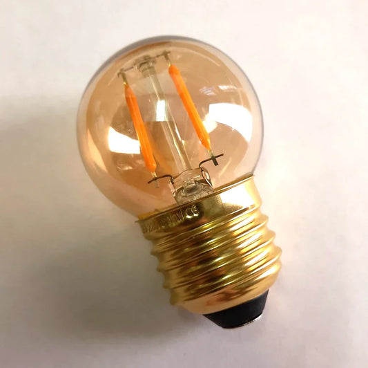 Artfan Amber Glass Vintage LED Bulb G40 1W E27 Base Warm White 2200K