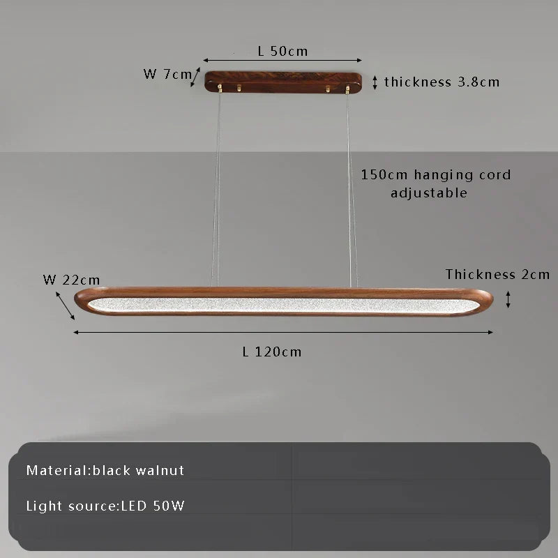 Artfan lighting Black Walnut Wooden Ceiling Chandelier LED Pendant Lamp for Modern Home Decor
