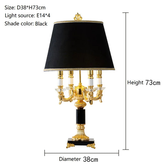 Artfan lighting Black Crystal Bedroom Table Lamp - Luxury Modern Decor