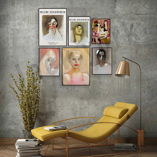Artfan Abstract Vintage Exhibition Poster Set - Helene Schjerfbeck, Circus Girl, Blonde Girl