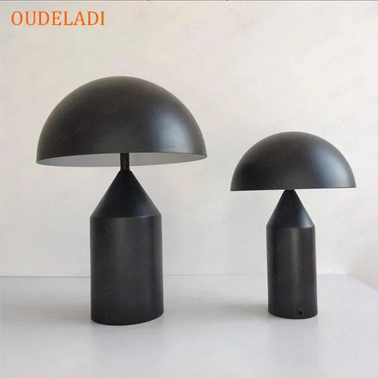Artfan lighting Black Iron Mushroom Table Lamp, Nordic Design, Gold Accent, Living Room Bedroom Light