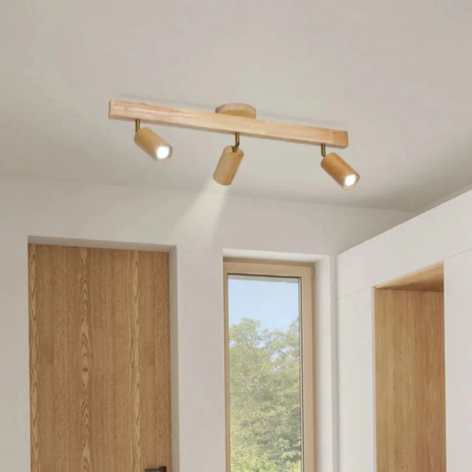 Artfan Nordic WoodenTrack LED Ceiling Spotlight for Home Decor