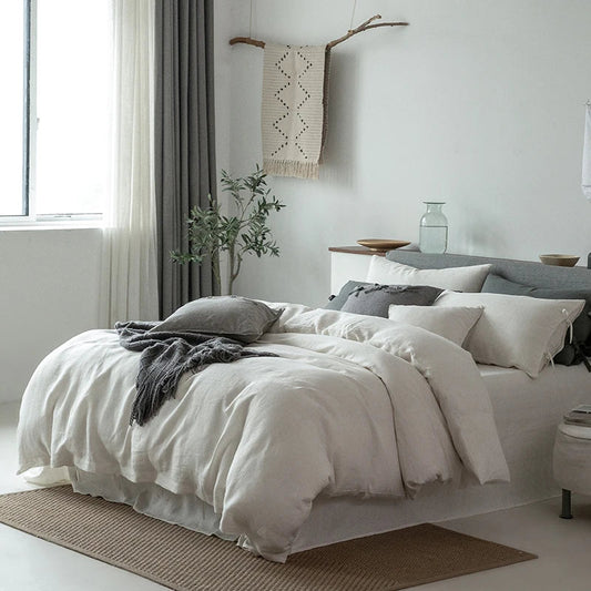 Artfan 100% Linen Bedding Set - Vintage Wabi-Sabi Style Home Textiles