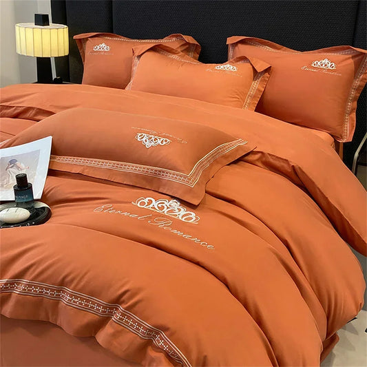 Artfan 1200TC Egyptian Cotton Bedding Set - King/Queen Size, Solid Color