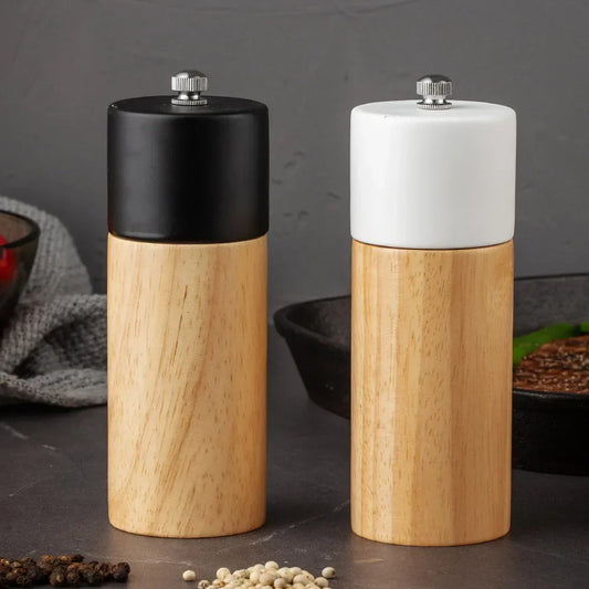 Artfan 6-Inch Manual Wooden Salt Pepper Grinder, Multi-Purpose Ceramic Kitchen Tool