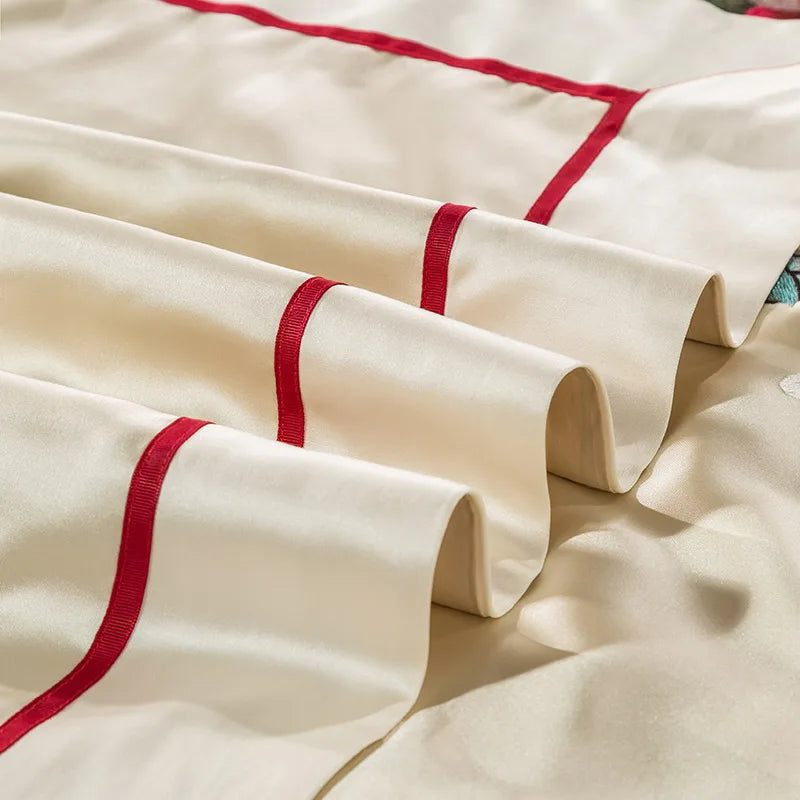 Artfan 200S Embroidery Egyptian Cotton Bedding Set - Queen King Linens