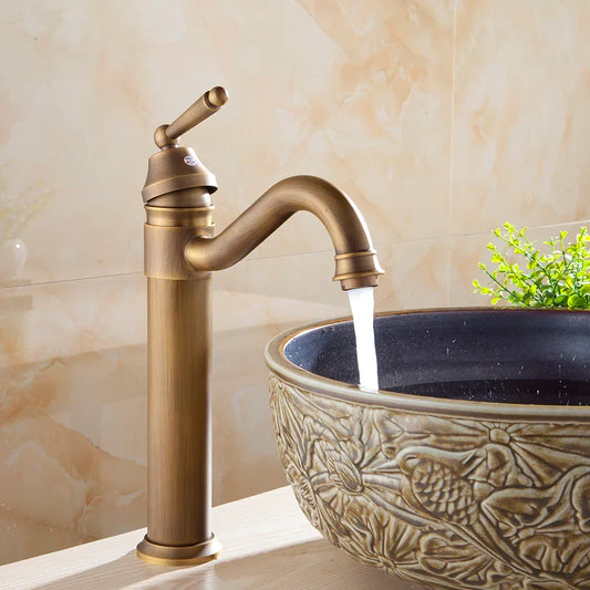 Artfan Antique Finish Brass Basin Faucet for Bathroom Vanity Sink Mixer