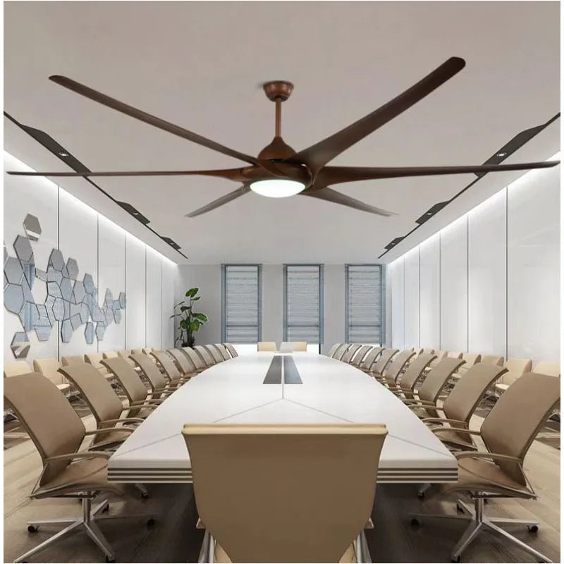 Artfan 100" Large Ceiling Fan with Light, DC Motor, Reverse Blades, Stainless Steel Finish