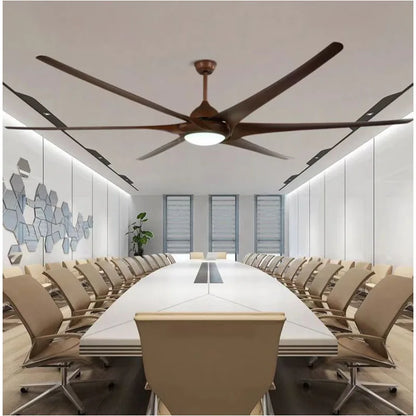 Artfan 100" Large Ceiling Fan with Light, DC Motor, Reverse Blades, Stainless Steel Finish