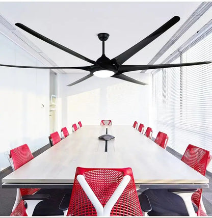 Artfan 100" Large Ceiling Fan with Light, DC Motor, Reverse Blades, Stainless Steel Finish