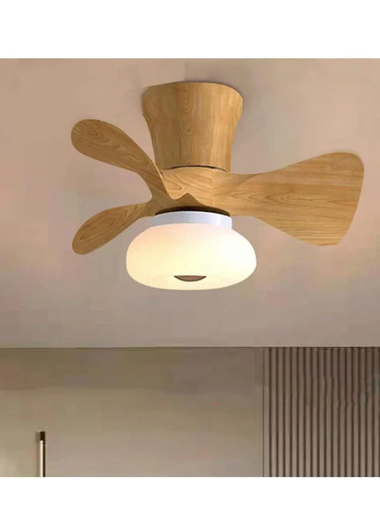Artfan 22 Inch Smart Wood Ceiling Fan Light for Living Room, Bedroom - Colorful, APP Dimming