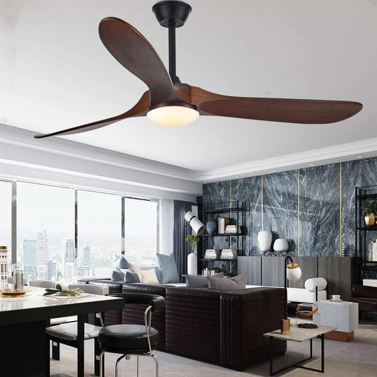Artfan 60" Industrial Vintage Wood Ceiling Fan with Light & Remote Control