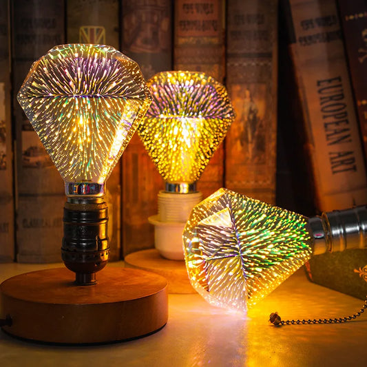 Artfan 3D Fireworks LED Bulb Star Night Light for Holiday Party Decoration