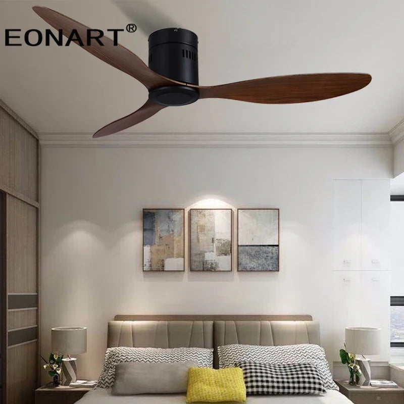 Artfan 52" Black DC Ceiling Fan, Remote Control, No Light