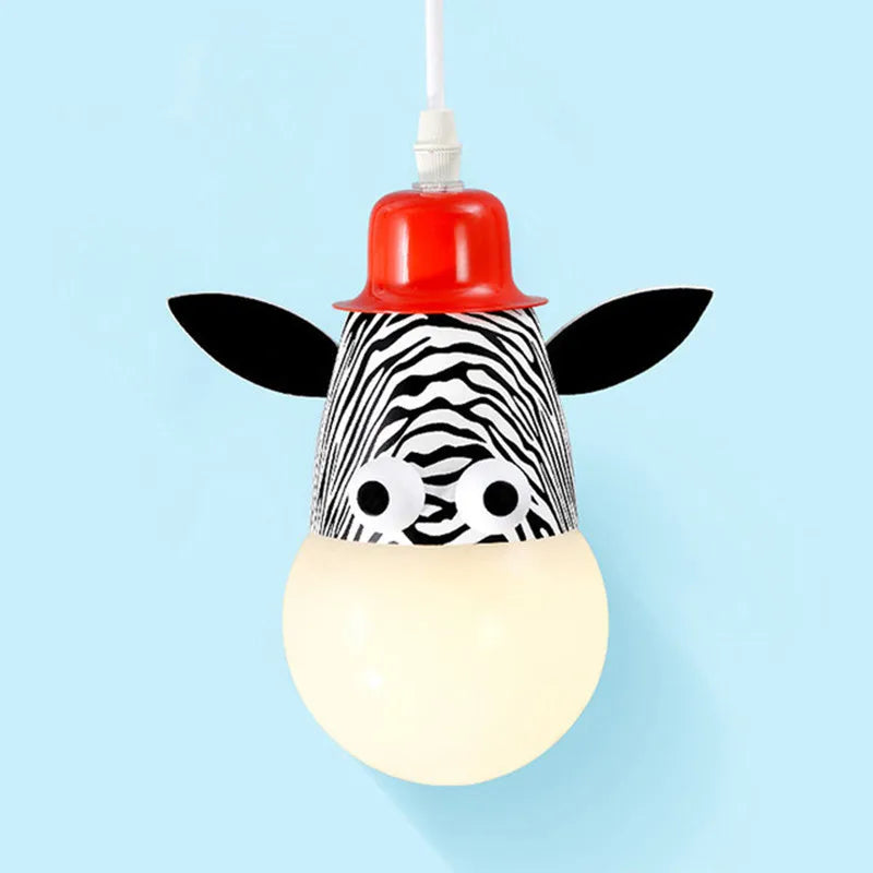 Artfan Animal LED Ceiling Light: Monkey Zebra Giraffe Kids Lamp for Bedroom.