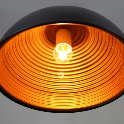 Artfan lighting Black Pot Cover Semicircle Retro Droplight for Bar Cafe Bedroom Restaurant