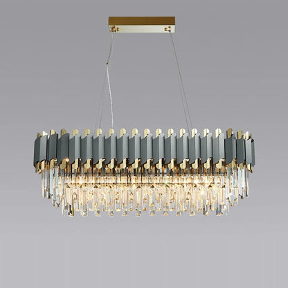 Artfan Art Deco Golden Black Crystal Pendant Lights for Dinning Room