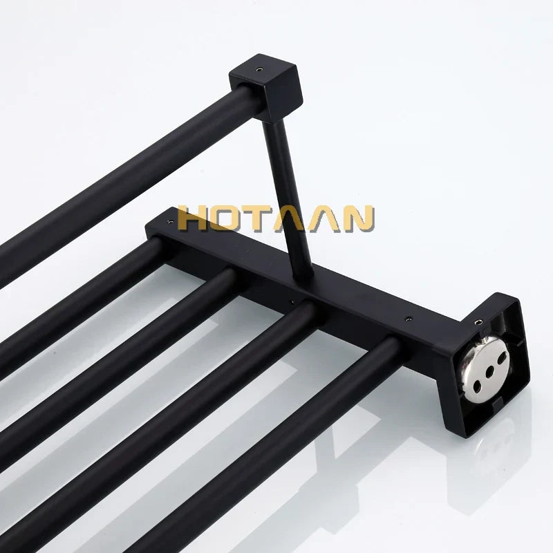 Artfan lighting Black Towel Rack: Wall-mounted Aluminium Bathroom Accessories