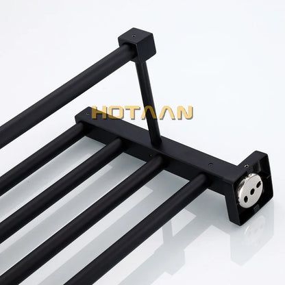 Artfan lighting Black Towel Rack: Wall-mounted Aluminium Bathroom Accessories