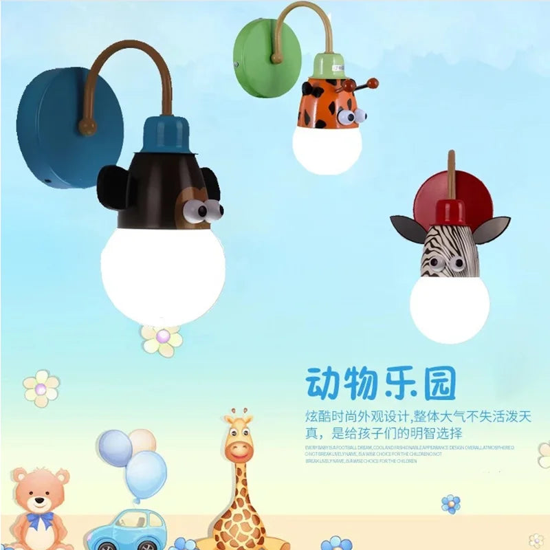 Artfan Animal LED Ceiling Light: Monkey Zebra Giraffe Kids Lamp for Bedroom.