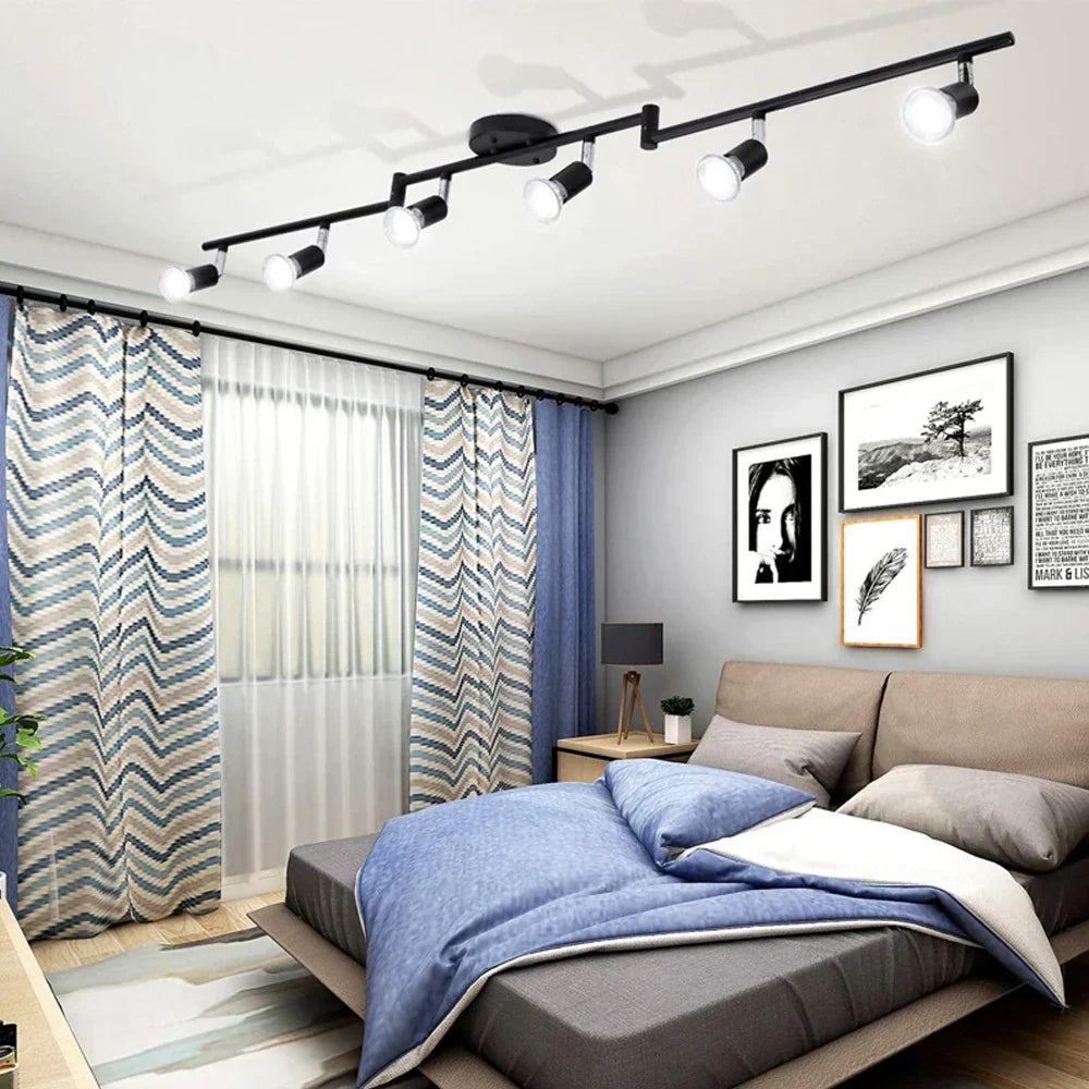 Artfan 6 Head LED Ceiling Light GU10 Adjustable Angle Spot Lamp for Living Room Bedroom