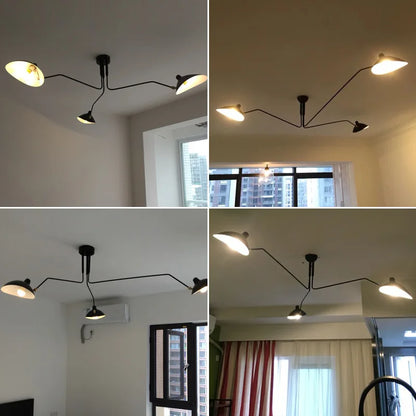 Artfan lighting Black Swing Arm Chandelier | Loft Industrial Adjustable Lighting Fixture