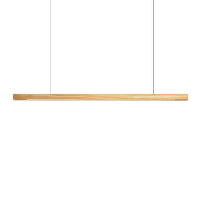 Artfan lighting Black Walnut Log Strip Pendant Light for Dining Room, Office, and Bar
