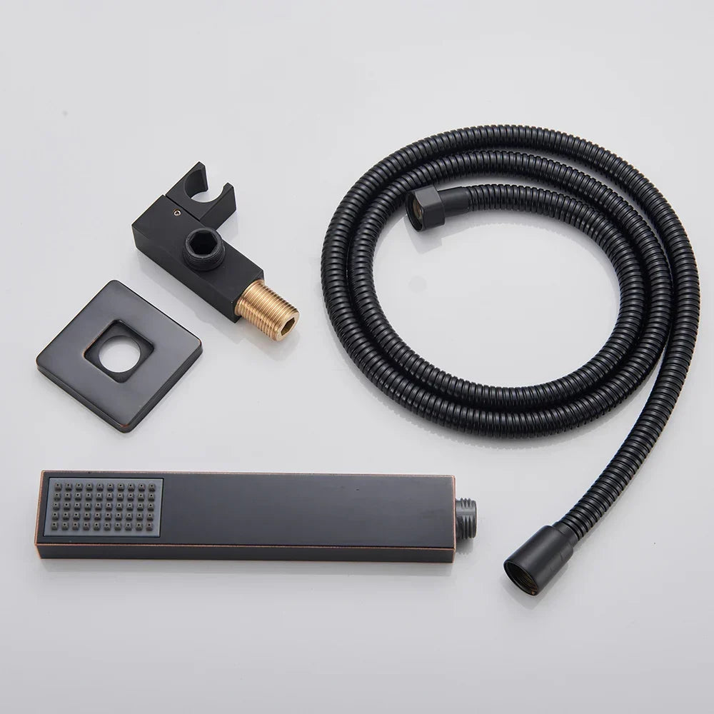 Artfan lighting Black Shower Set with Handshower and Rotate Bath Spout