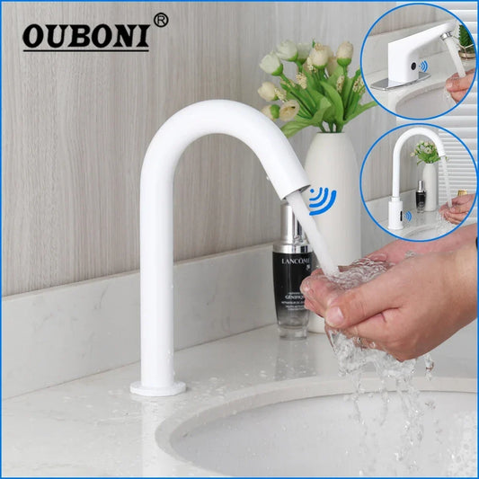 Artfan Automatic Sensor Bathroom Faucet, Solid Brass, Water Saving, Touch-Free Electric Tap