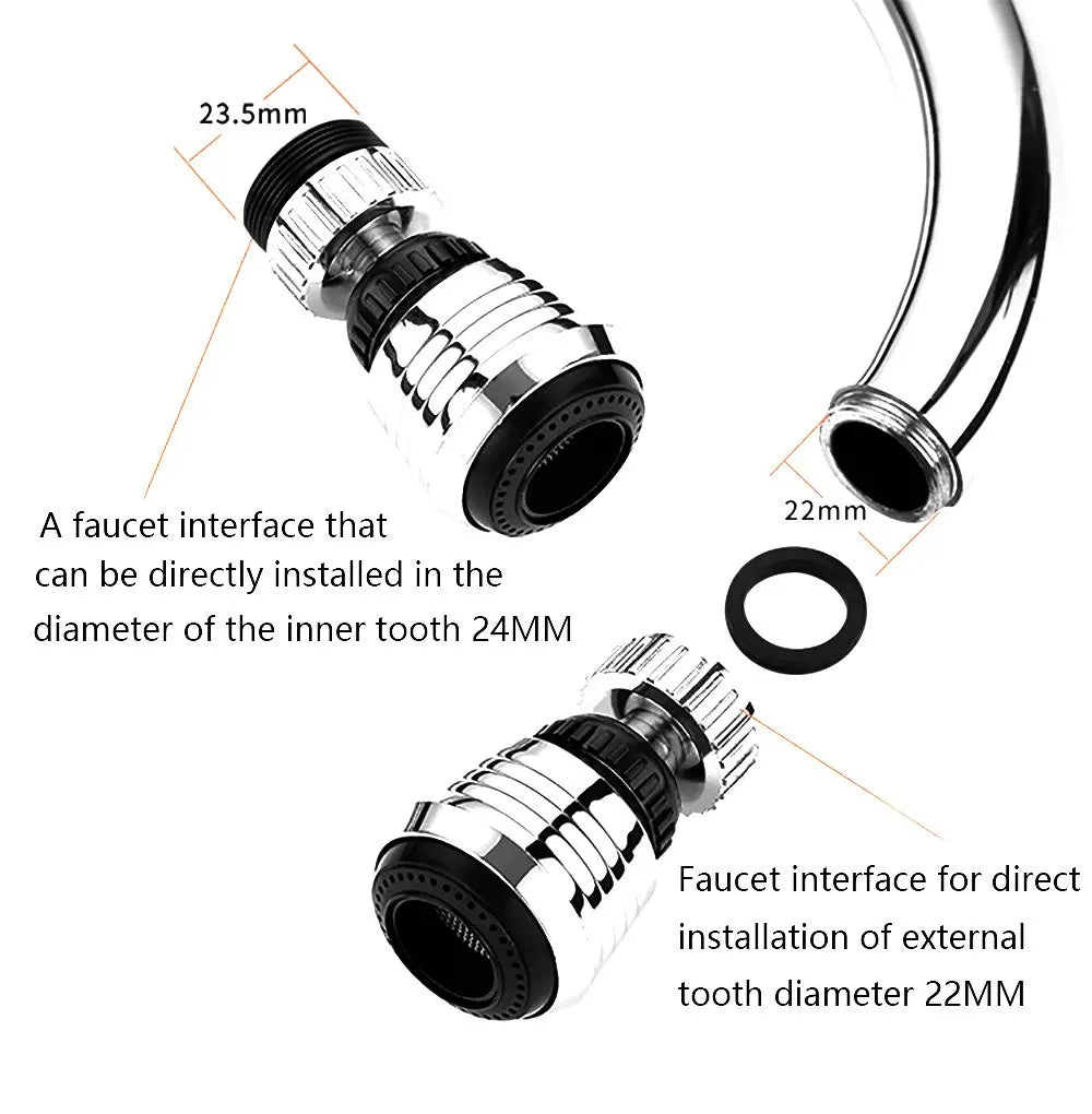 Artfan 2 Modes Kitchen Faucet Aerator Water Filter Nozzle - Adjustable & Water-saving