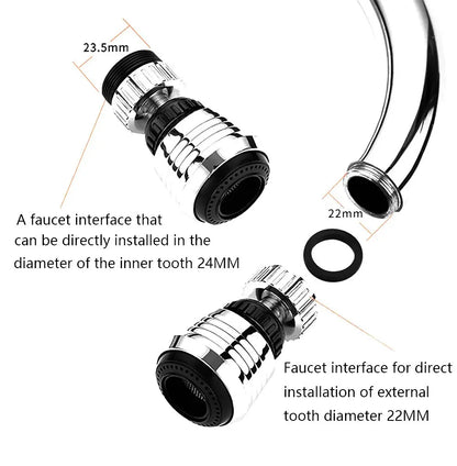 Artfan 2 Modes Kitchen Faucet Aerator Water Filter Nozzle - Adjustable & Water-saving