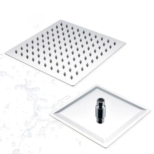 Artfan 12-inch Square Rain Shower Head with Ceiling/Wall Mount in Chrome/Gold/Brushed/Black Finish