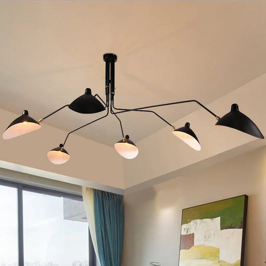 Artfan lighting Black Swing Arm Chandelier | Loft Industrial Adjustable Lighting Fixture