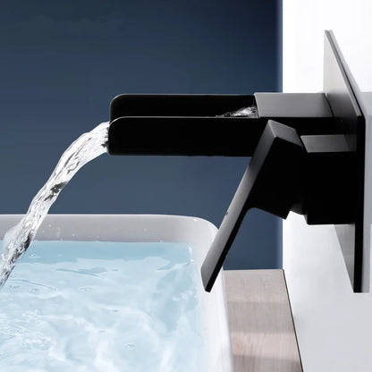 Artfan lighting Blanoir Black Chrome Waterfall Basin Mixer Tap Set