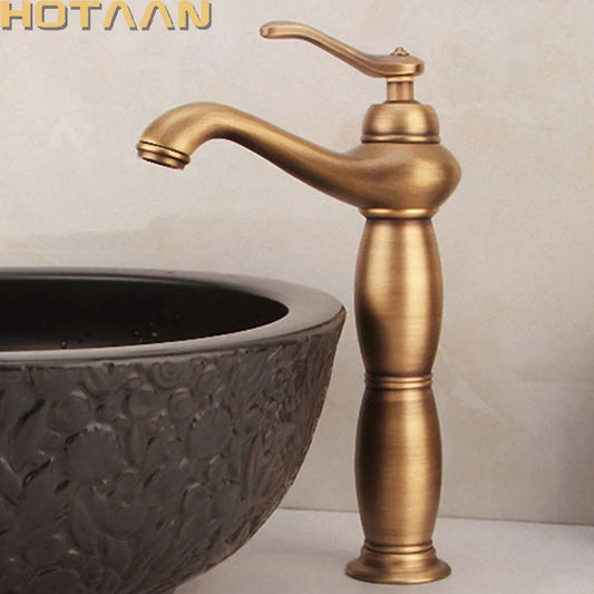 Artfan Antique Bronze Tall Basin Faucet - Luxury Europe Style Solid Copper Mixer