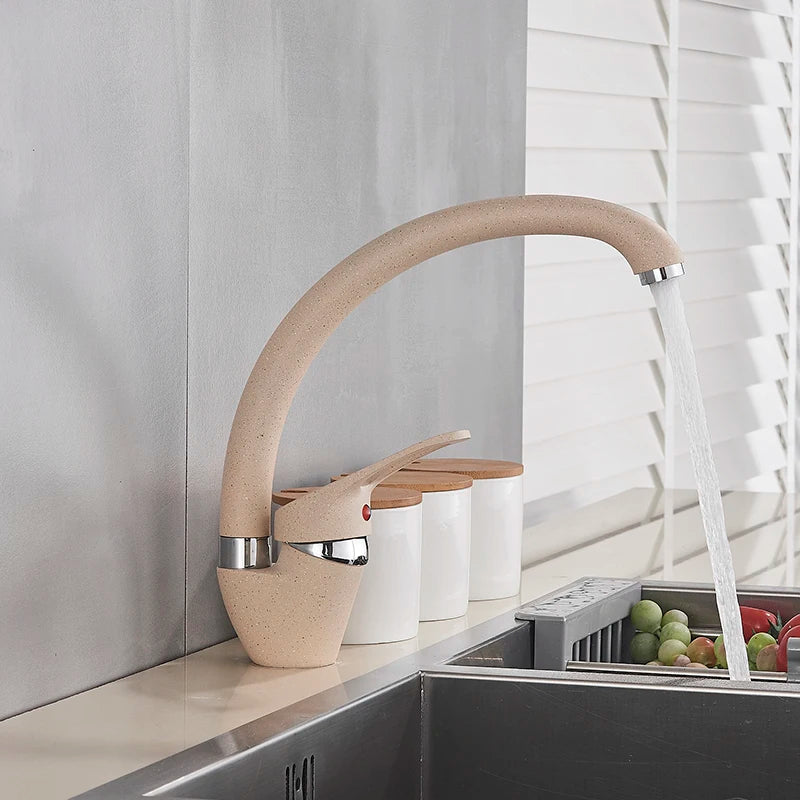 Artfan lighting Black Single Handle Kitchen Faucet - Hot and Cold Water Mixer