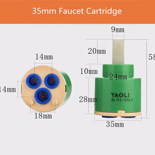 Artfan 40mm Ceramic Faucet Cartridge: Durable Valve for 500,000 Uses