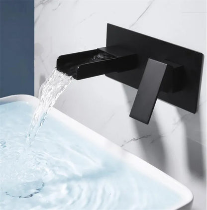 Artfan lighting Blanoir Black Chrome Waterfall Basin Mixer Tap Set