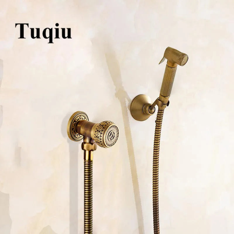 Artfan Antique Bronze Douche Bidet Sprayer Set with Copper Valve - Jet Shower Head